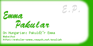 emma pakular business card